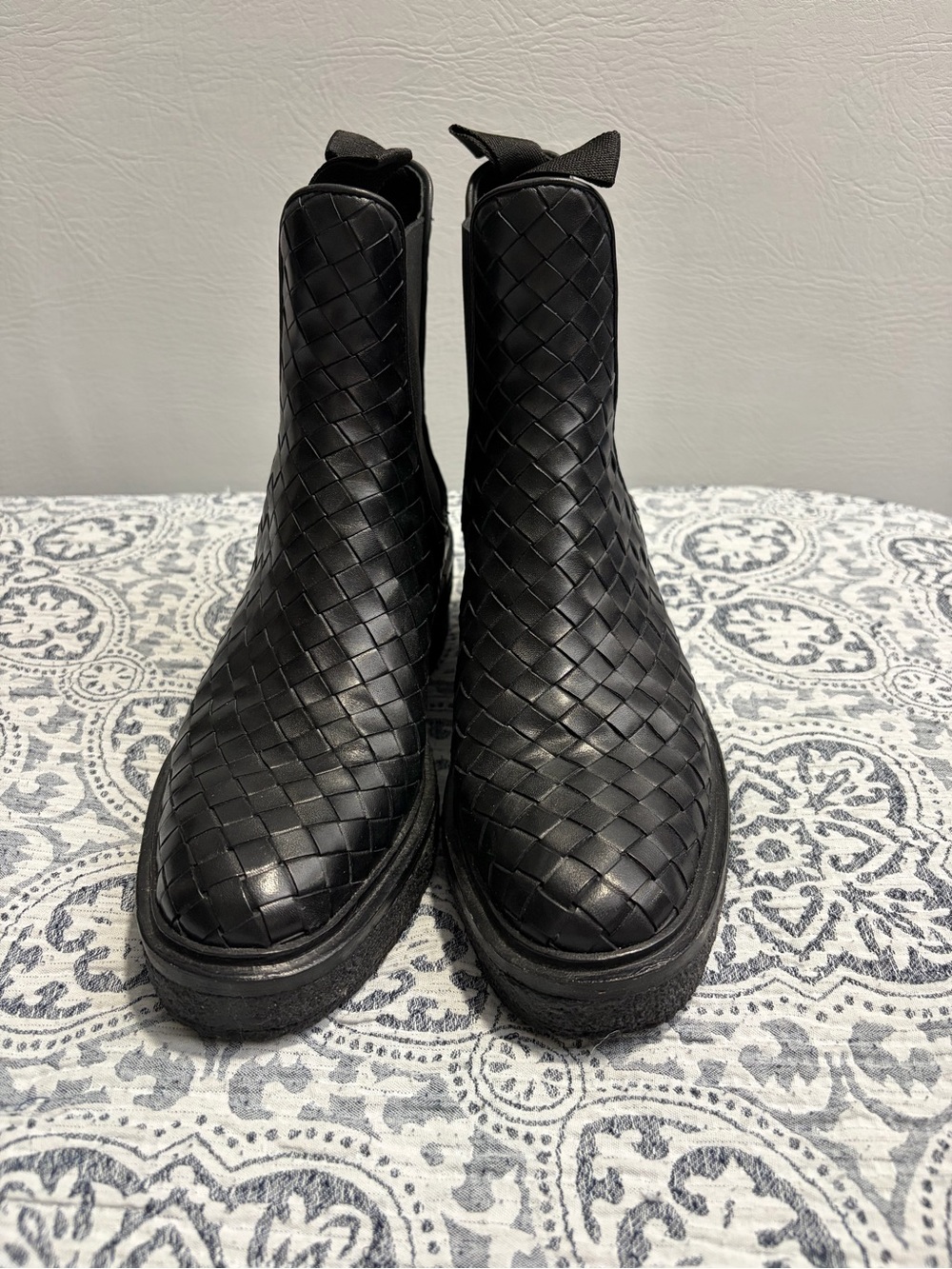 Loeffler Randall Black Woven Platform Chelsea Boots size 9 New - Picture 5 of 11